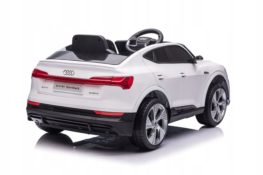 Auto Battery Operated Audi E-Tron Soft EVA Wheels Leather Pilot White Color white