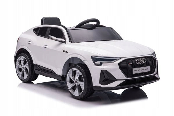 Auto Battery Operated Audi E-Tron Soft EVA Wheels Leather Pilot White