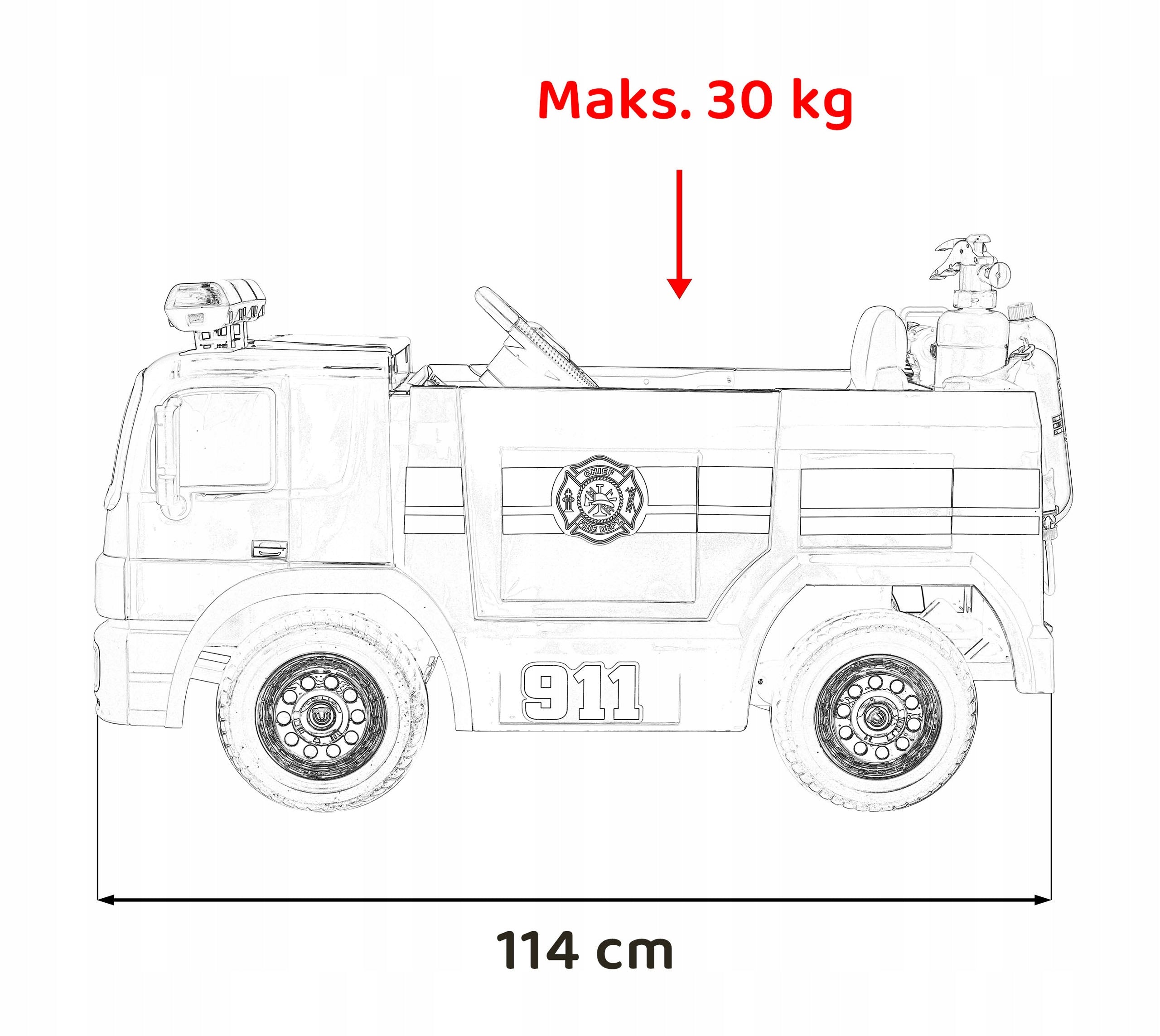 Auto Battery Operated Fire Brigade Battery 12V 10Ah Siren Remote Control Fire Extinguisher Kid's age 3＋ years