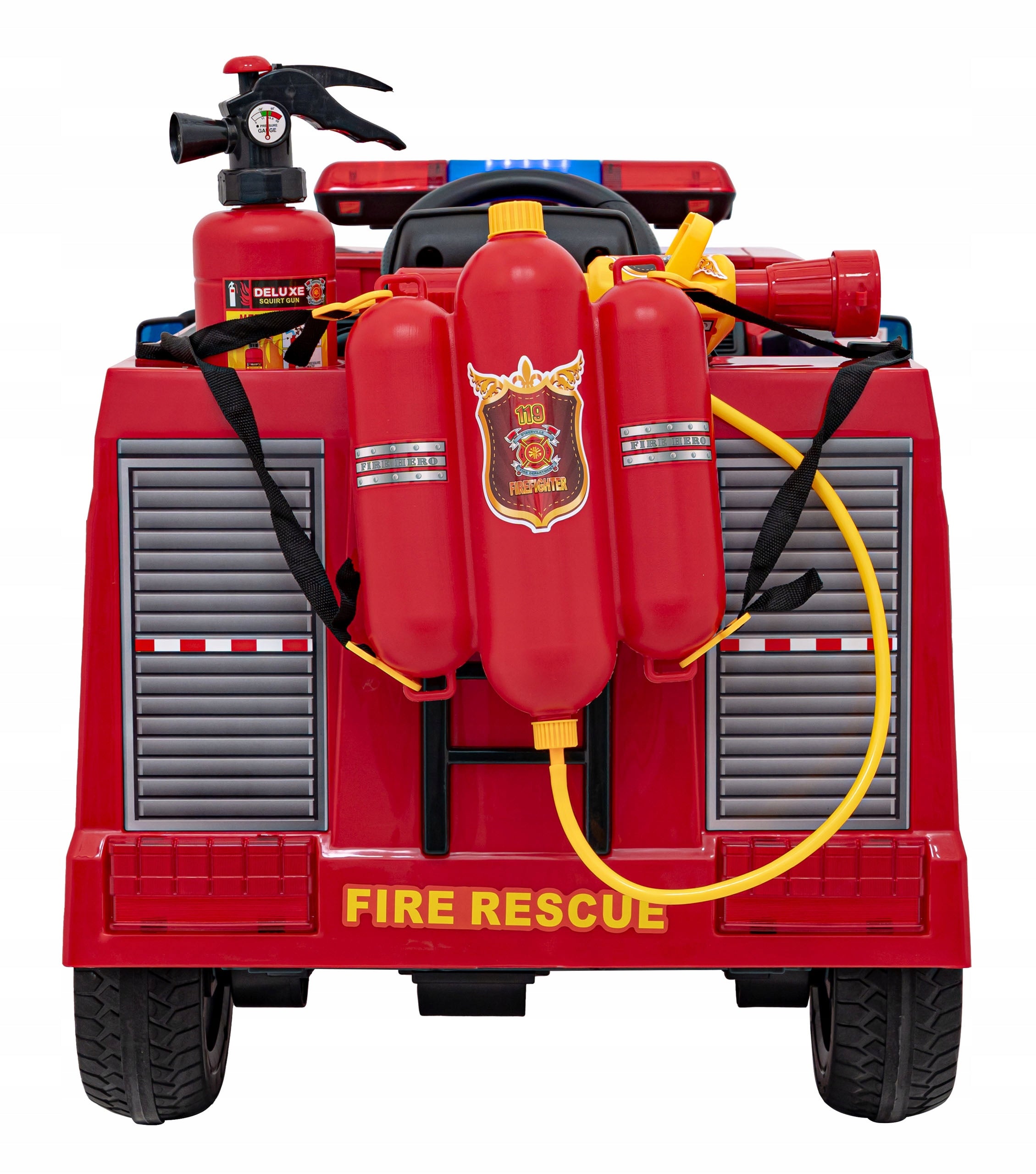Auto Battery Operated Fire Brigade Battery 12V 10Ah Siren Remote Control Fire Extinguisher Vehicle length 114 cm