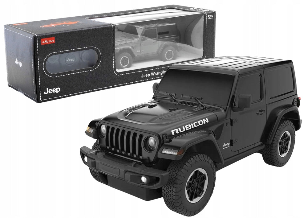 Auto JEEP Wrangler JL Rubicon Remote Controlled RC Rastar Black 1:24