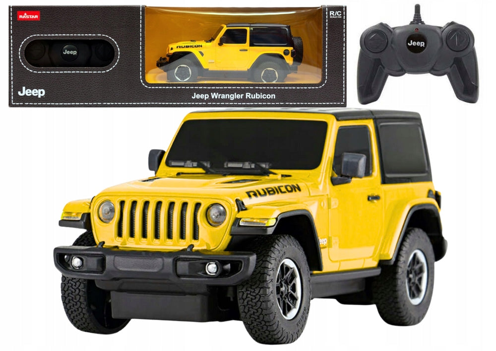Auto JEEP Wrangler JL Rubicon Remote Controlled RC Rastar Yellow 1:24