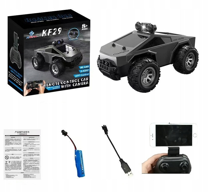 Auto Remote Controlled With Camera Black Truck Off Road Phone App