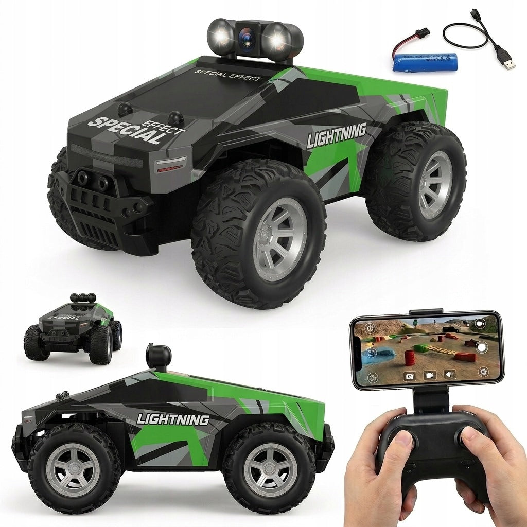 Auto Remote Controlled With Camera Green Truck Off Road Phone App