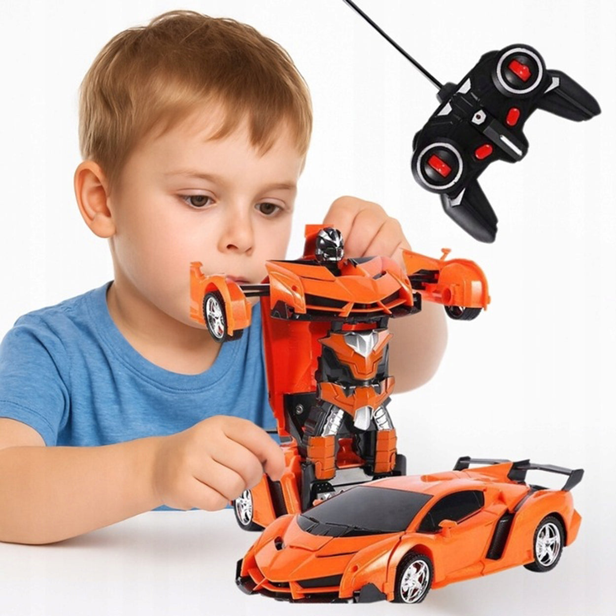 Auto Robot 2in1 Car Controlled RC Light Sound Remote Control Orange Series RC autó