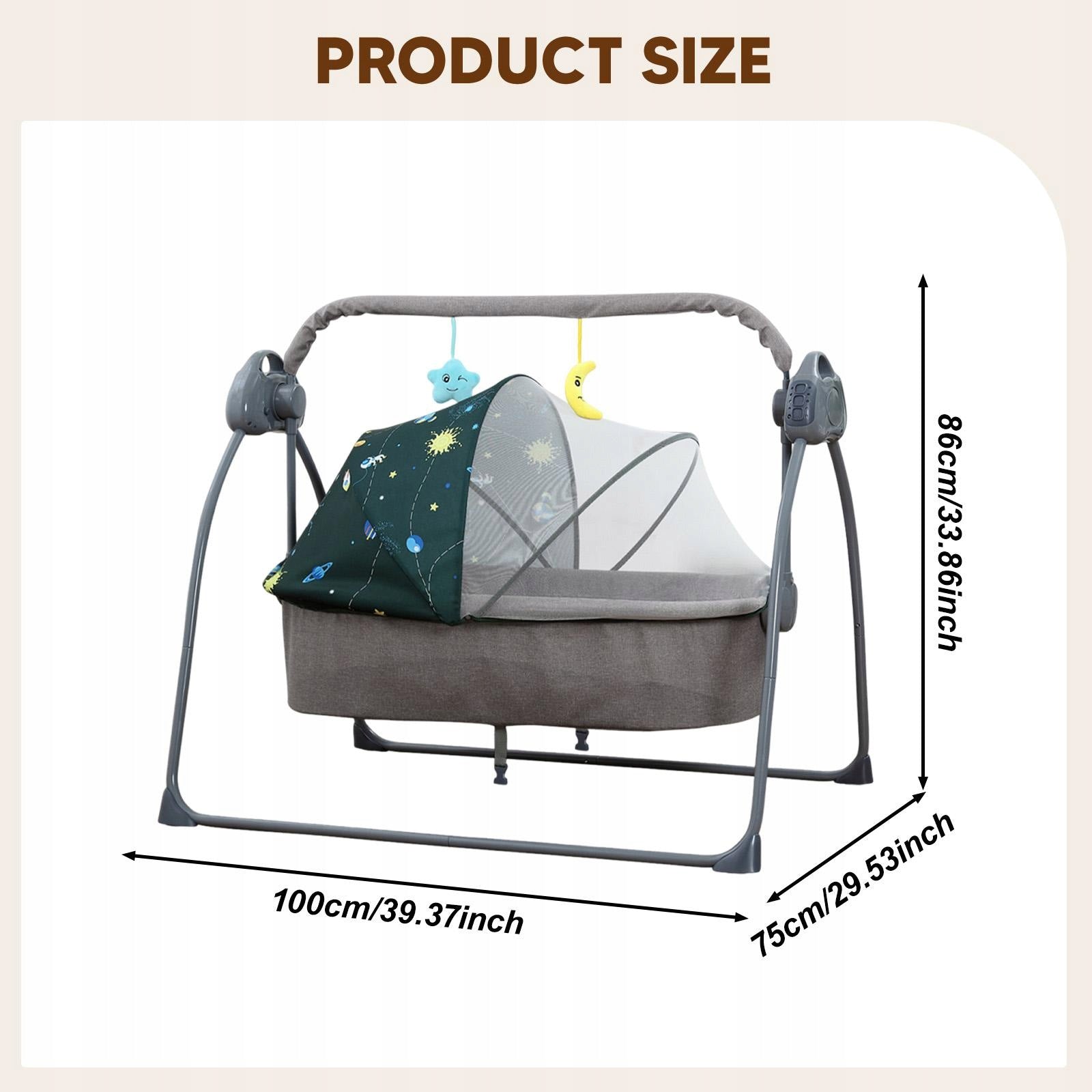 Automatic Baby Bassinet Rocking Bassinet Folding Comfortable Timer green Brand no brand