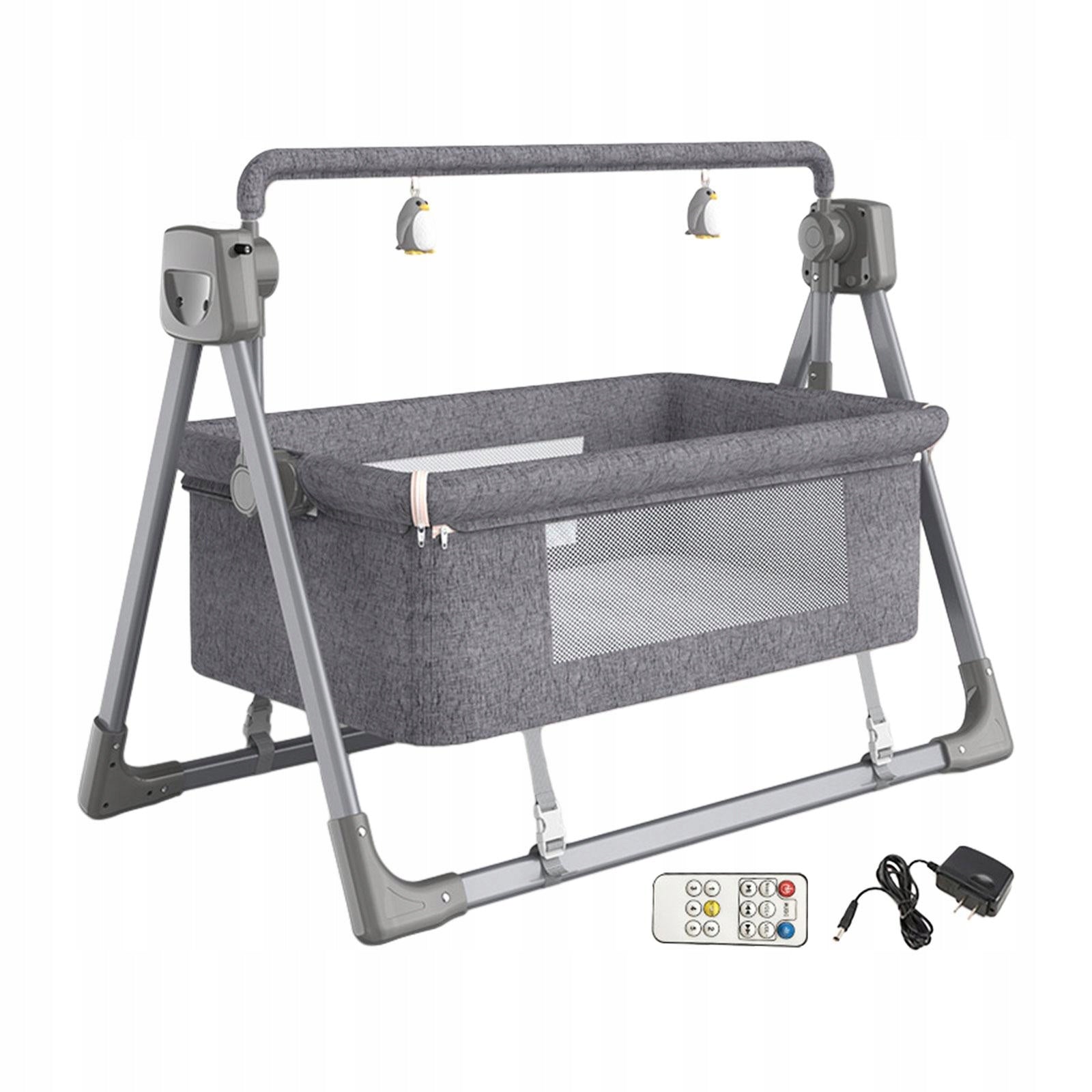 Automatic Baby Cradle Holdiday Gifts Portable Newborn Cradle Foldable grey