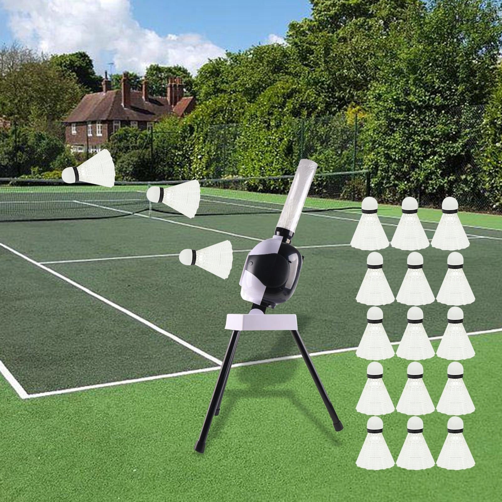 Automatic Badminton Serve Machine Badminton for Kids with 18 Badmintons Model Robot Ball Launcher Beginners Kids Coaches Adults