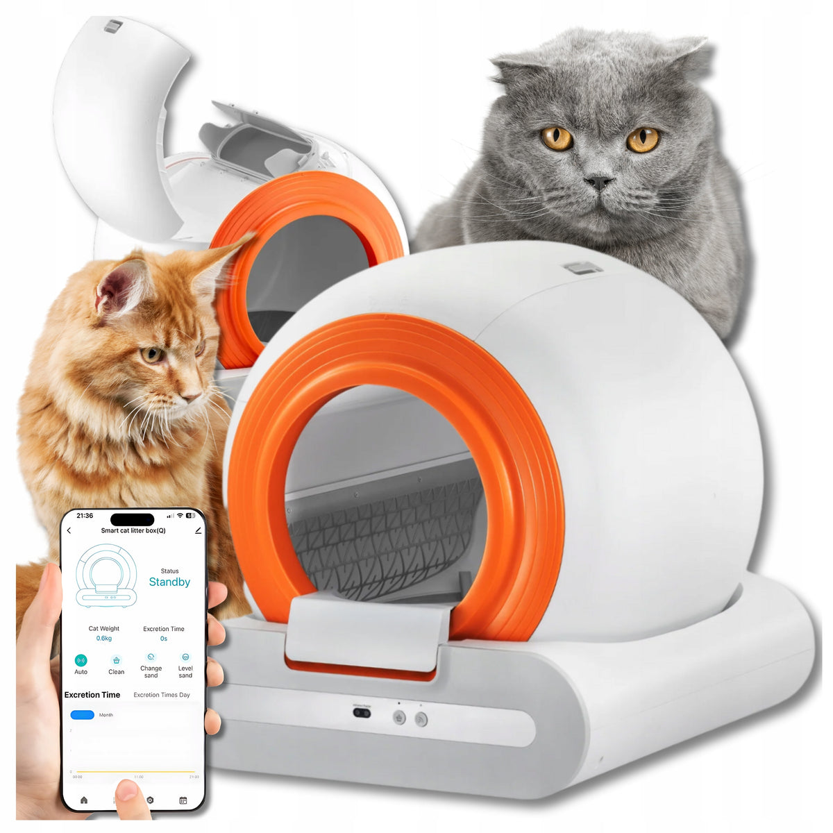 Automatic CAT LITTER BOX with WIFI Odor Neutralizer Cuvette SMART