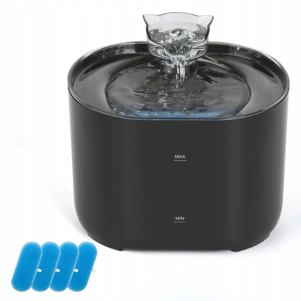 Automatic Cat Drinker Fountain Water Dispenser Dog Led Black 2.2L