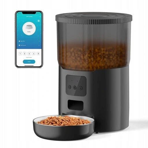 Automatic Cat Feeder 4L WiFi Timed Pet Dry Food Dispenser Recorde