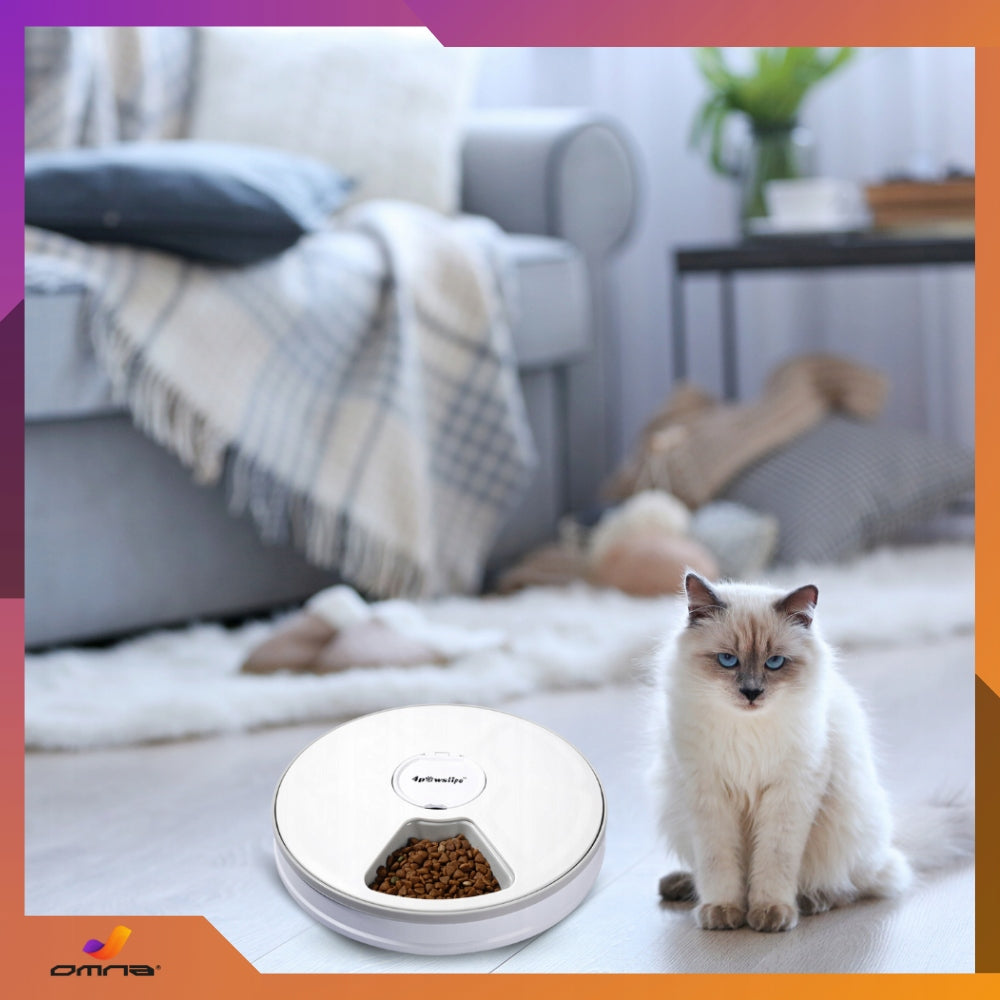 Automatic Cat Food Feeder Rabbit Cat Food Dispenser Bowl Material made from a synthetic material