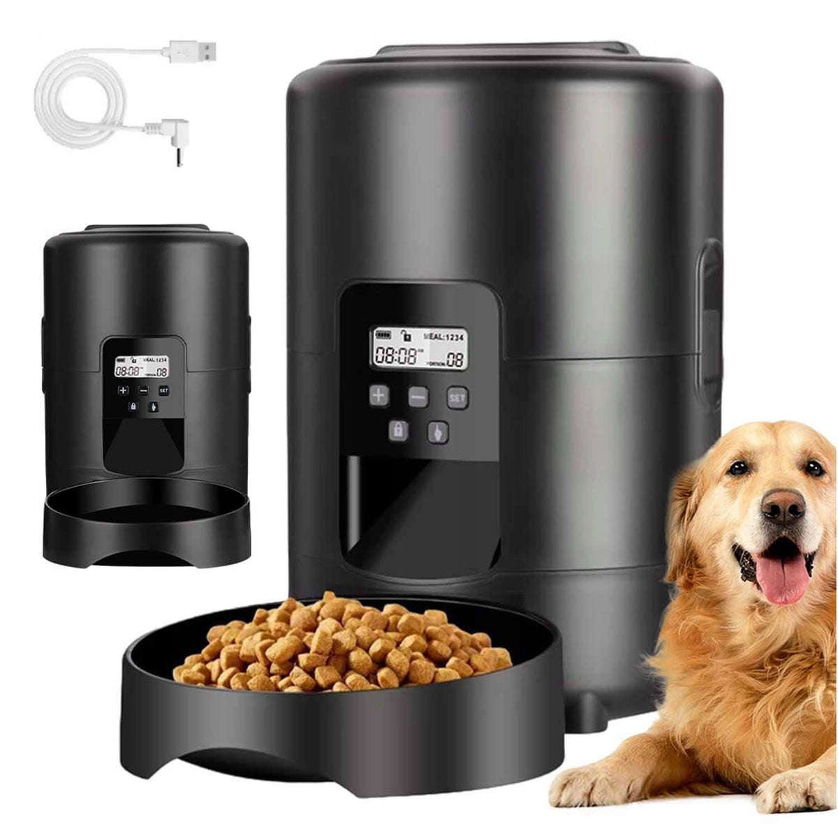 Automatic Dispenser Bowl Rabbit Cat Food Feeder 2L USB