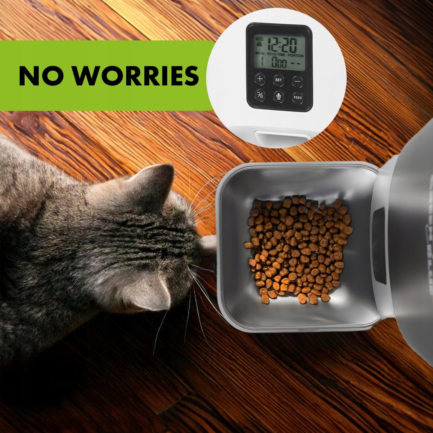 Automatic Dispenser Bowl Rabbit Cat Food Feeder 6L USB Material made from a synthetic material