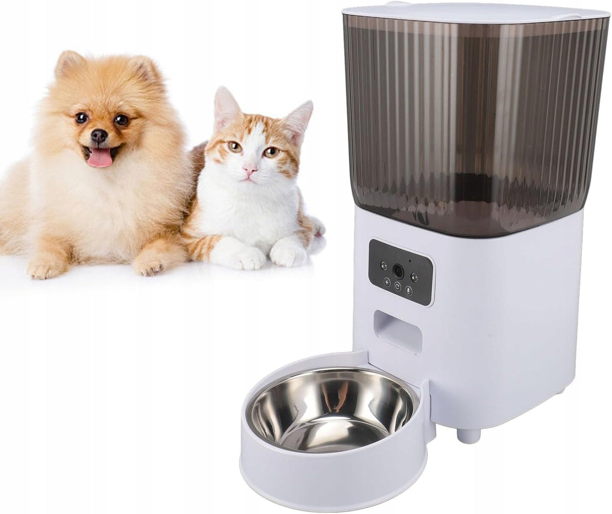 Automatic Dog Cat Feeder 5L Easy to Clean Steel Bowl
