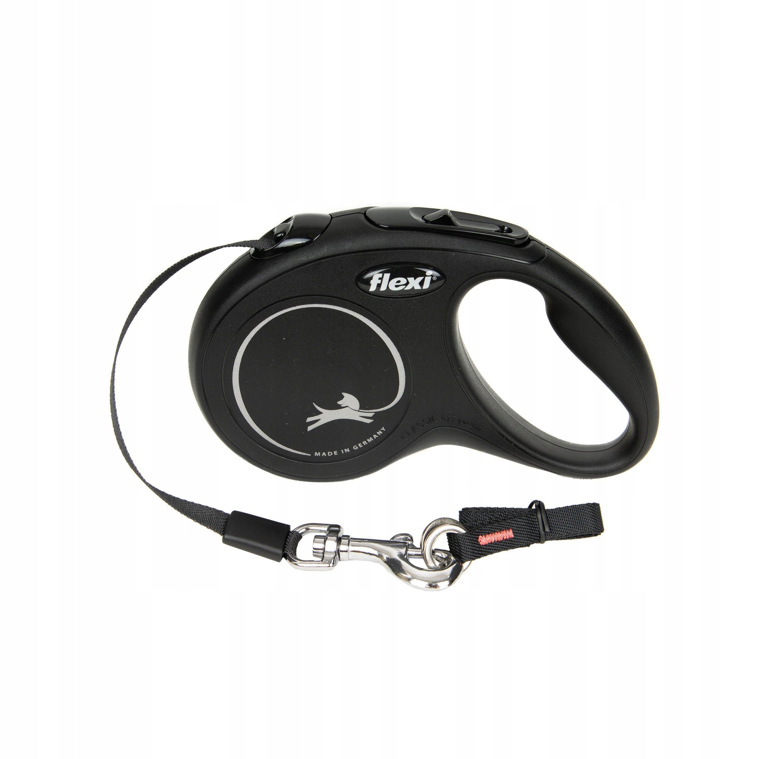 Automatic Dog Leash Flexi Classic S Tape 5m Black Up to 15kg