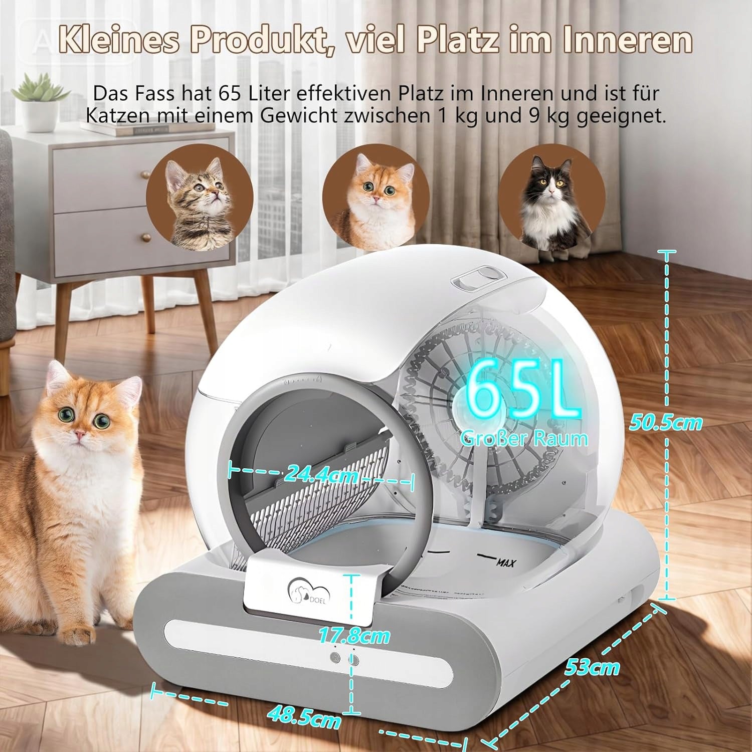 Automatic Electric Self-Cleaning Cat Litter Box WIFI Neutralizer Kind closed litter box