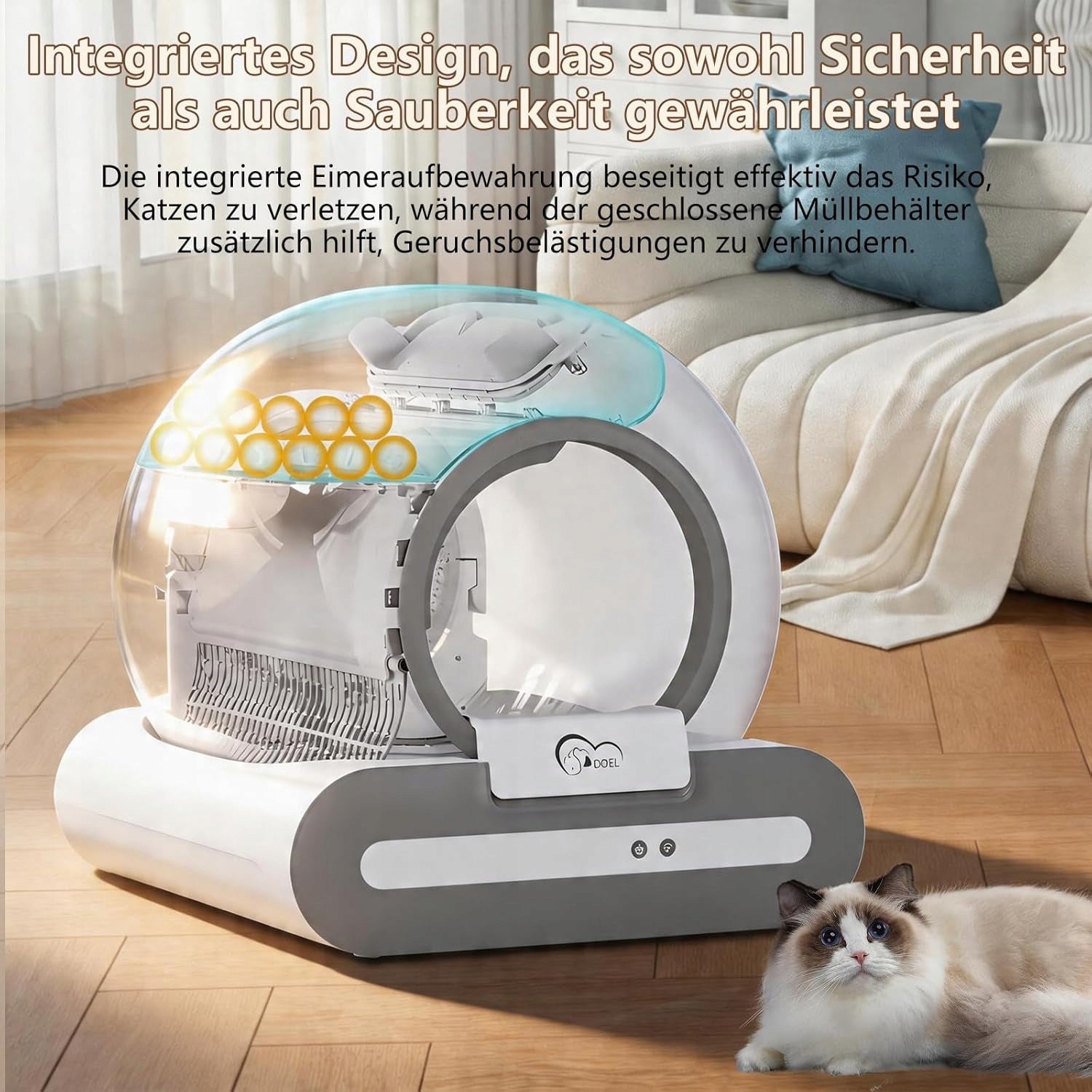 Automatic Electric Self-Cleaning Cat Litter Box WIFI Neutralizer Length 53 cm