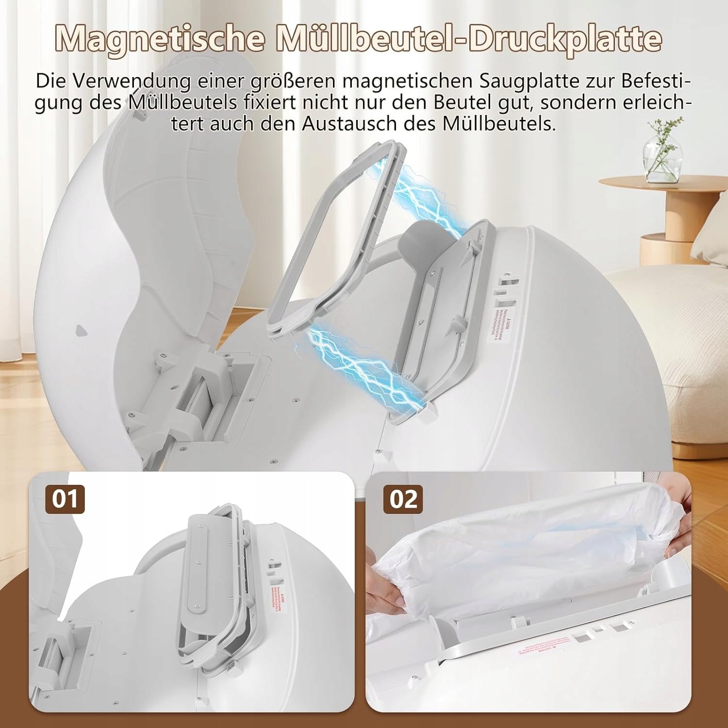 Automatic Electric Self-Cleaning Cat Litter Box WIFI Neutralizer Model Inteligentna kuweta automatyczna Neakasa 65L szara