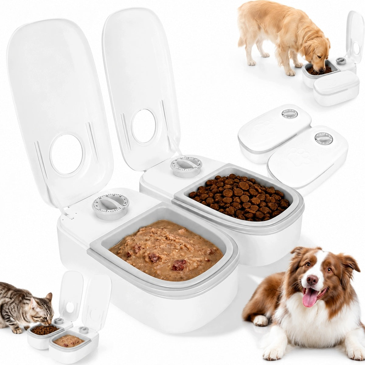 Automatic Feed Feeder Double Timer Dispenser
