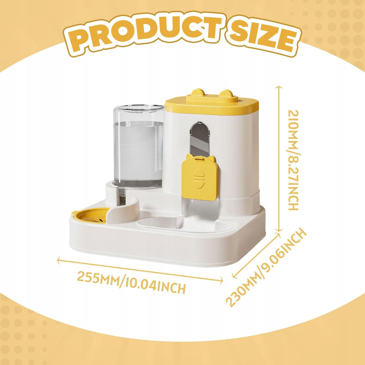 Automatic Feeder As Feeding Station And Food Dispenser with Yellow Packaging status original