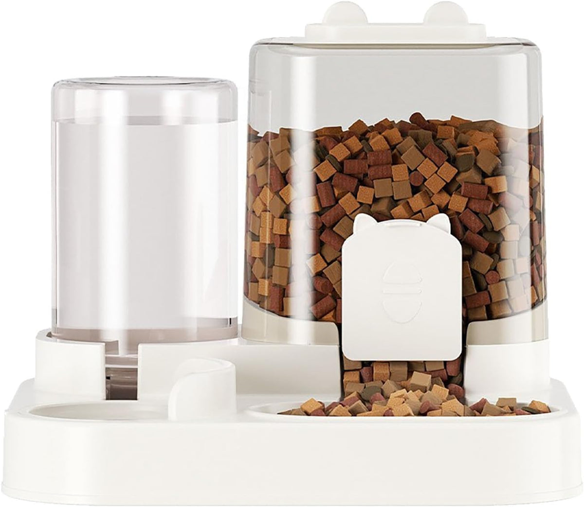 Automatic Feeder for Cats with Water Bowl, White, Home
