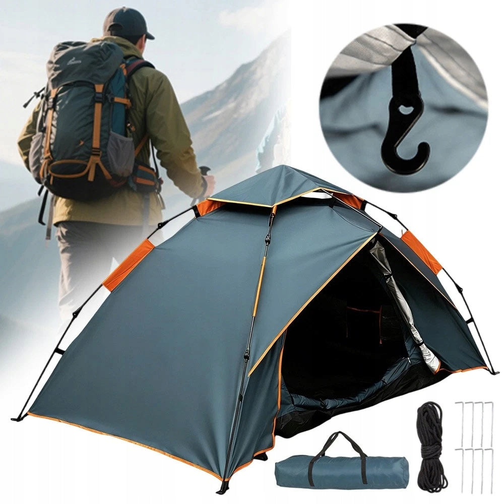 Automatic Hydraulic Tent Green 210d Polyester With Insect Mesh