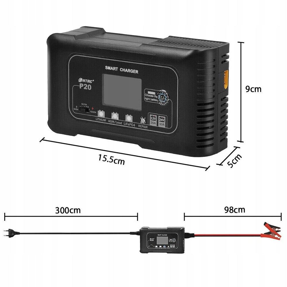 Automatic LCD Touchscreen 12V 24V Car Battery Charger Rectifier Packaging status original