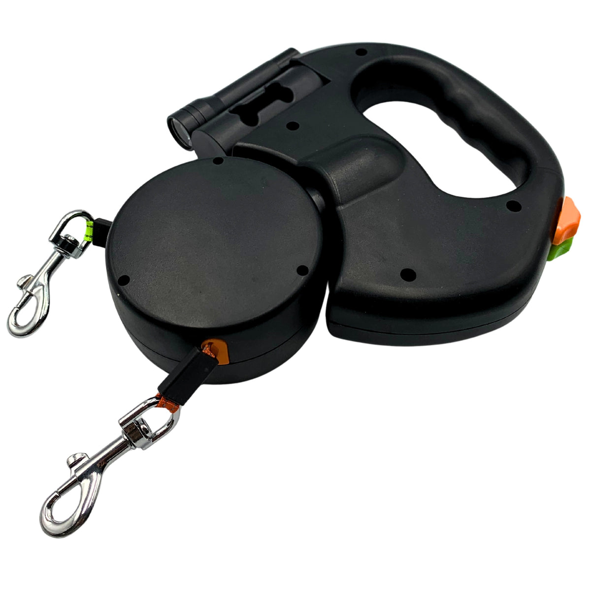 Automatic Lanyard For Two Dogs 3M Double With Flashlight Tape Manufacturer code Podwójna Smycz Czarna Duo