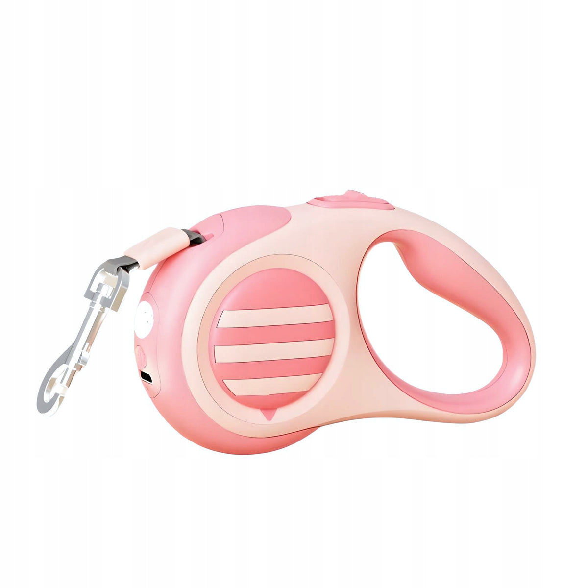 Automatic Lanyard with LED Light 5m Solid Retractable for Dog, Cat Pink