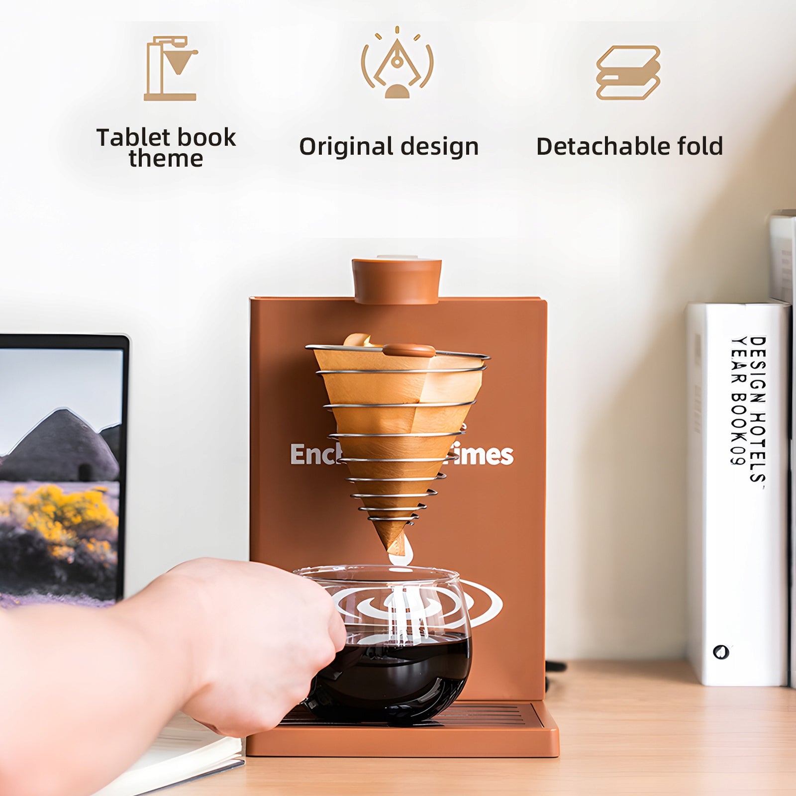 Automatic / Manual Overflow Coffee Maker 300ml Detachable Tank