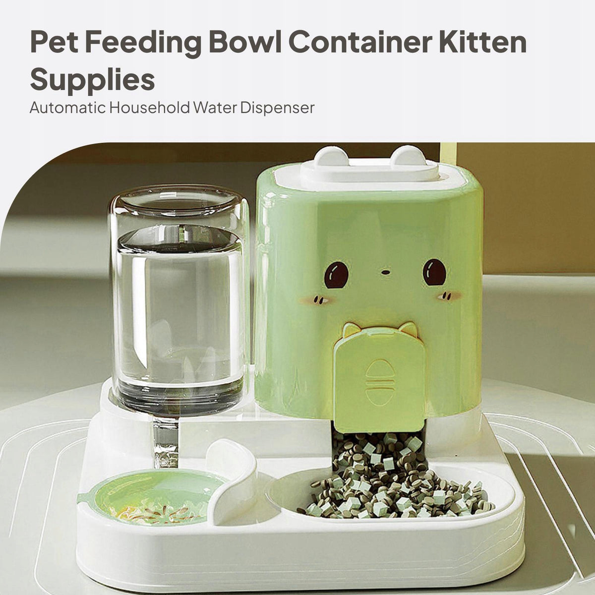 Automatic Pet Feeder Convenient Cats Feeder for Small Animals Kitten Green Packaging status original
