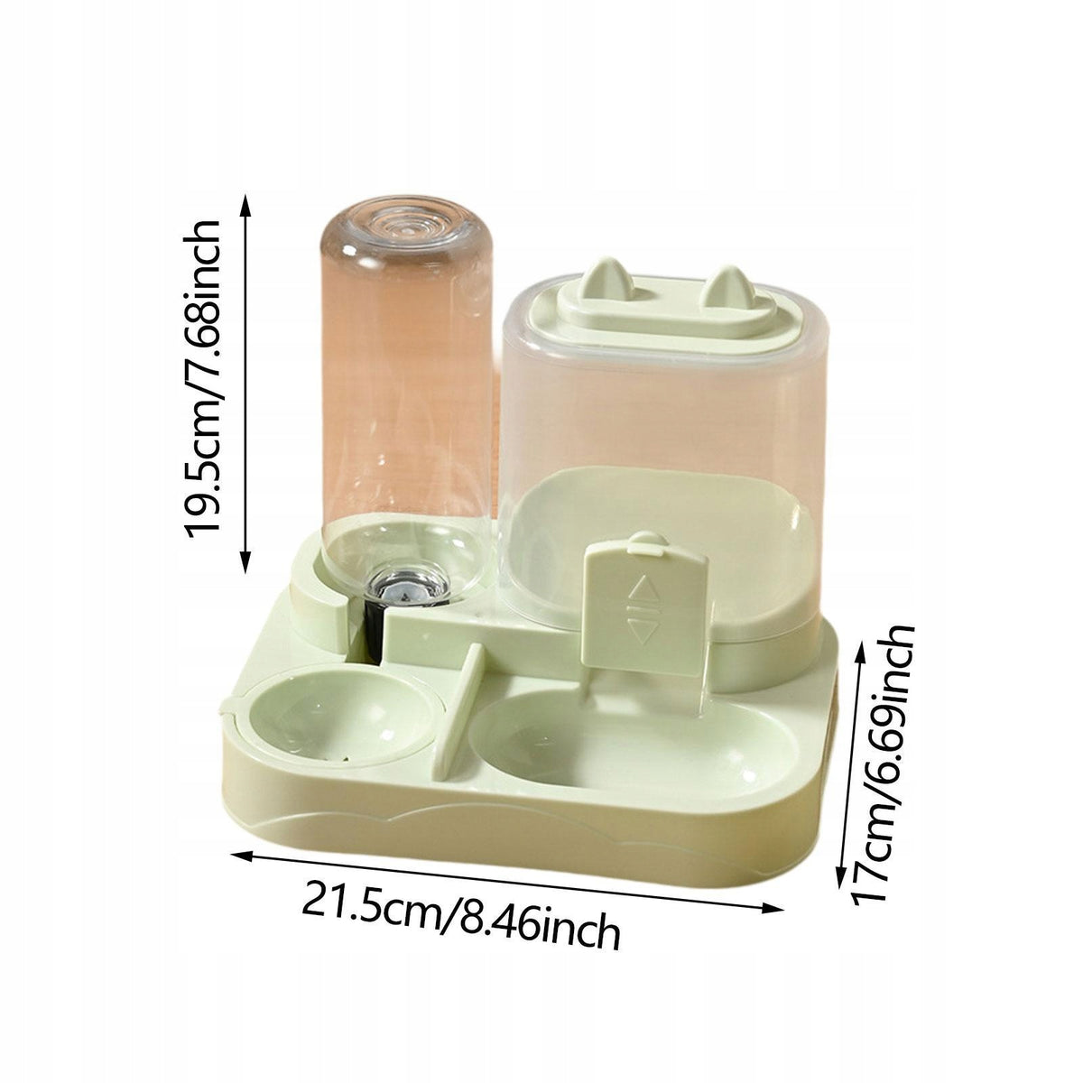 Automatic Pet Feeder Portable Water Dispenser for Kitten Small Green Packaging status original