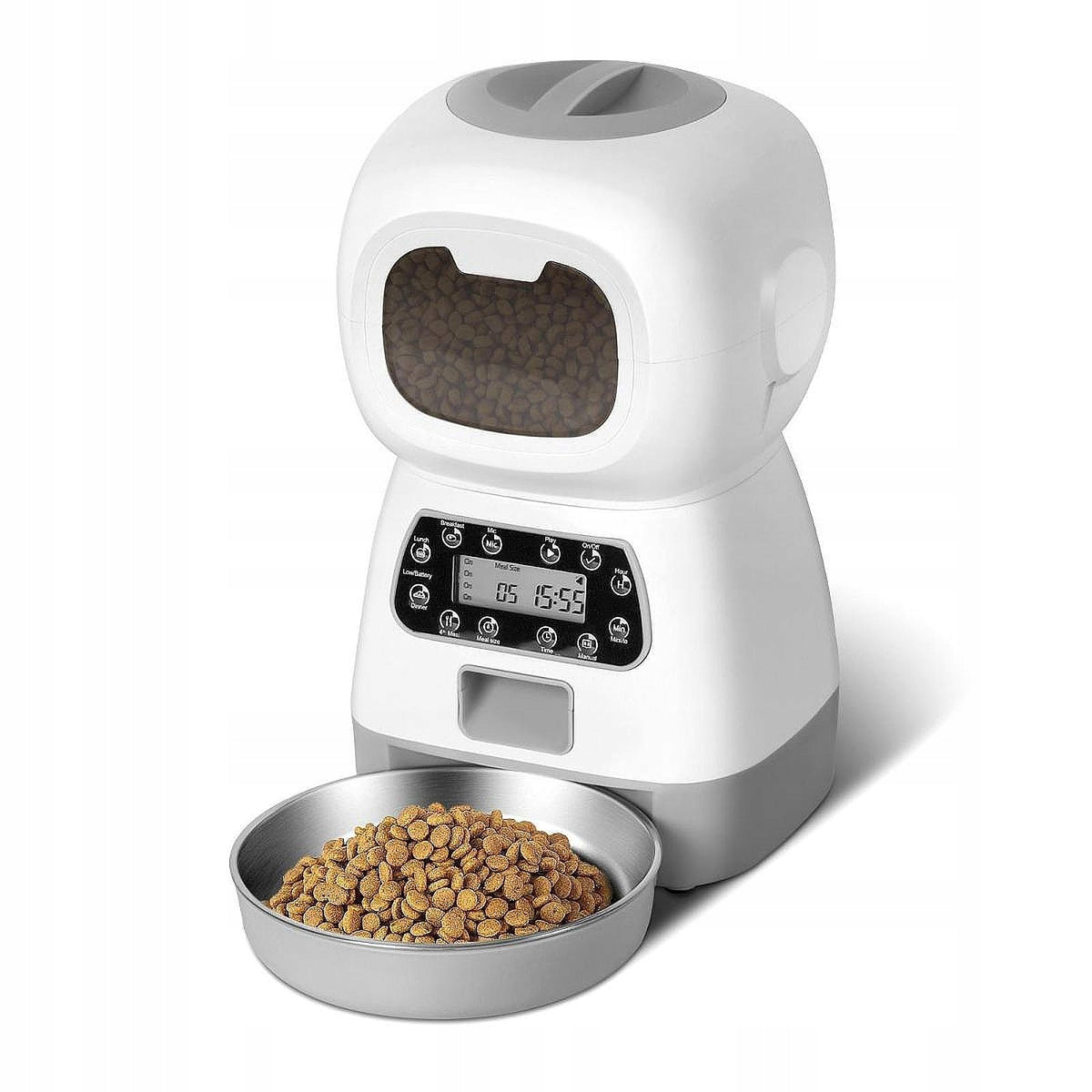 Automatic Pet Feeder White Timed Smart Supplies with Portion Control Food