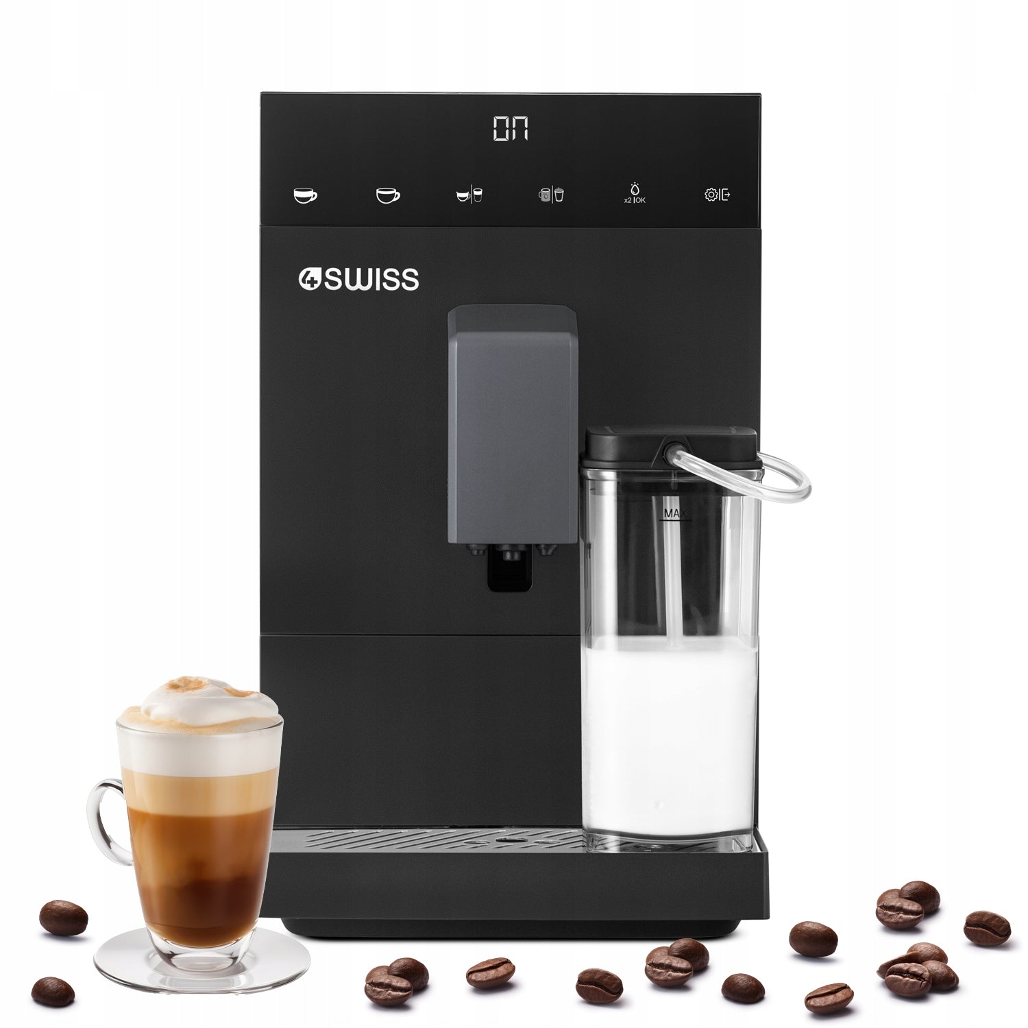 Automatic Pressure Coffee Maker 4Swiss A23 Siena 1350W Foamer