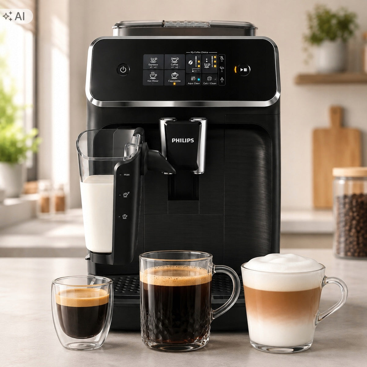Automatic Pressure Machine Philips LatteGo EP2230 Grinder 1500W Black Packaging status original