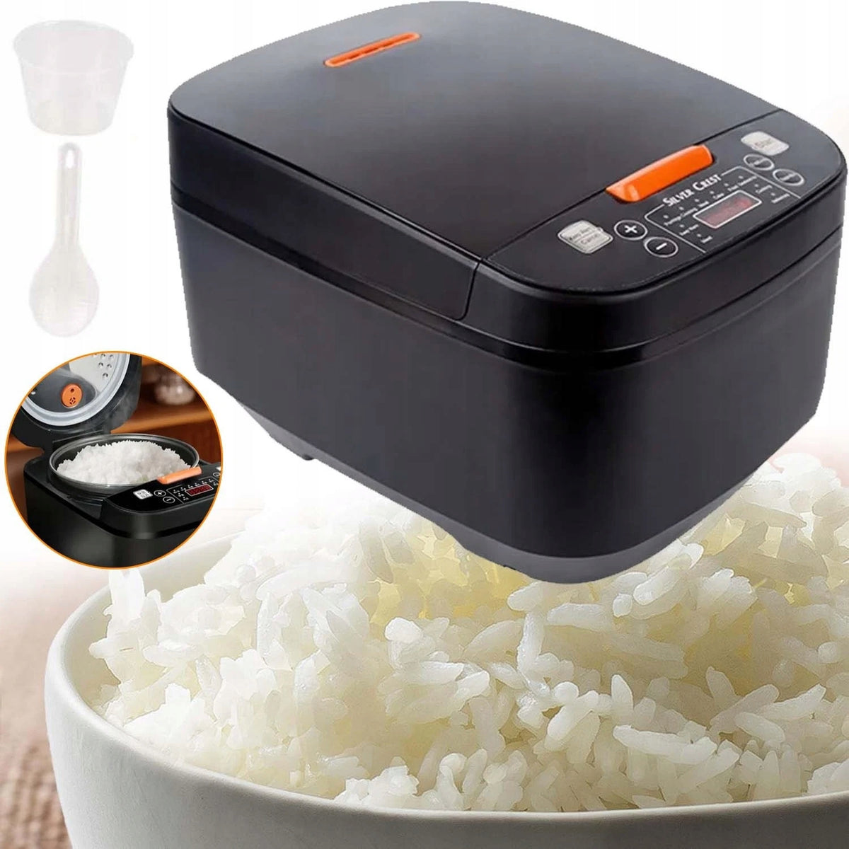 Automatic Rice Cooker 5L Multifunctional Rice Pot Soup Groats Black House