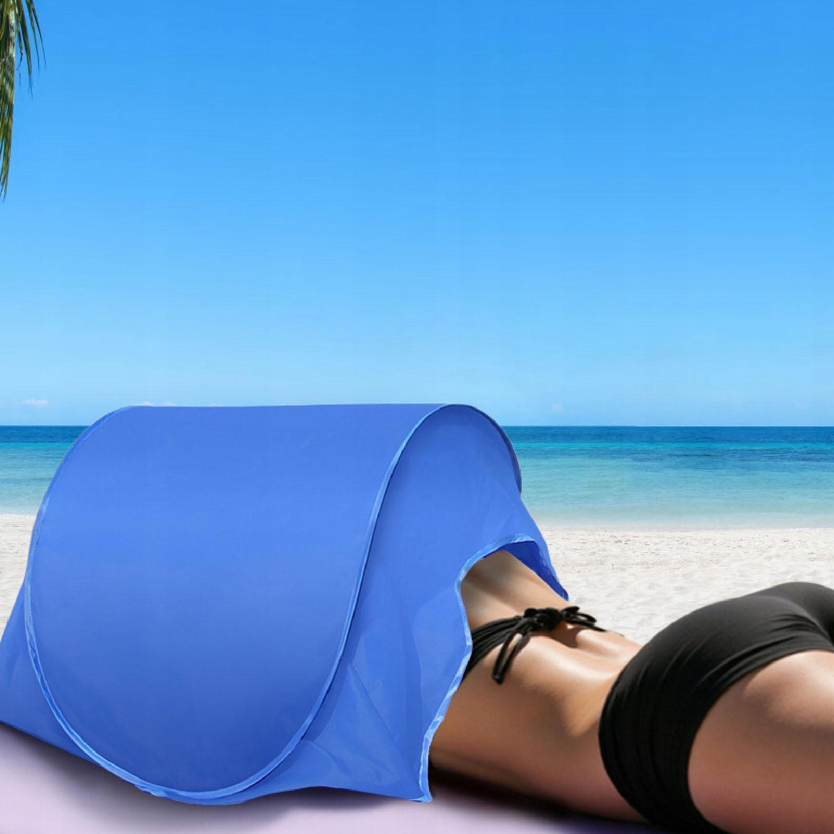 Automatic Shade Tent Head Sunshade Quick Setup Instant Canopy Mini Blue