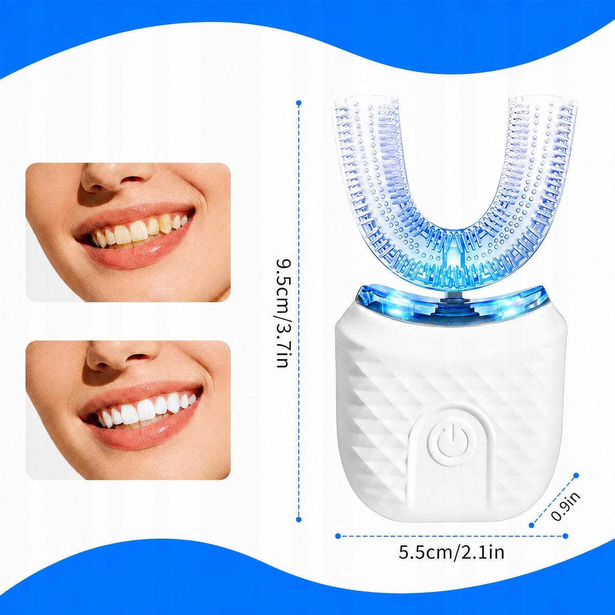 Automatic Ultrasonic U-Shaped Dental Scaler Dominant color white
