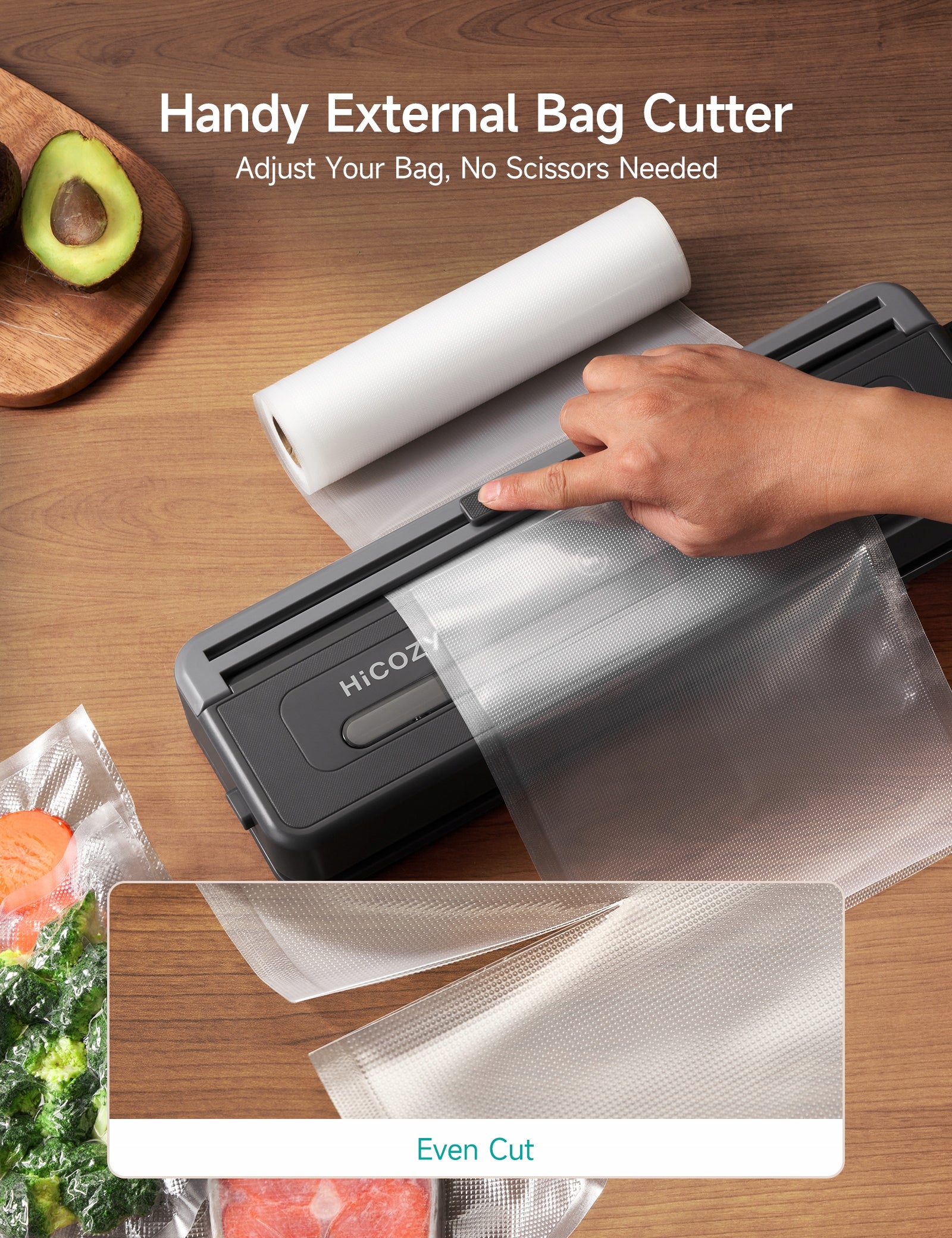 Automatic Vacuum Sealer Powerful Food Sealer Machine 160W + Sealer Bags Dominant color gray