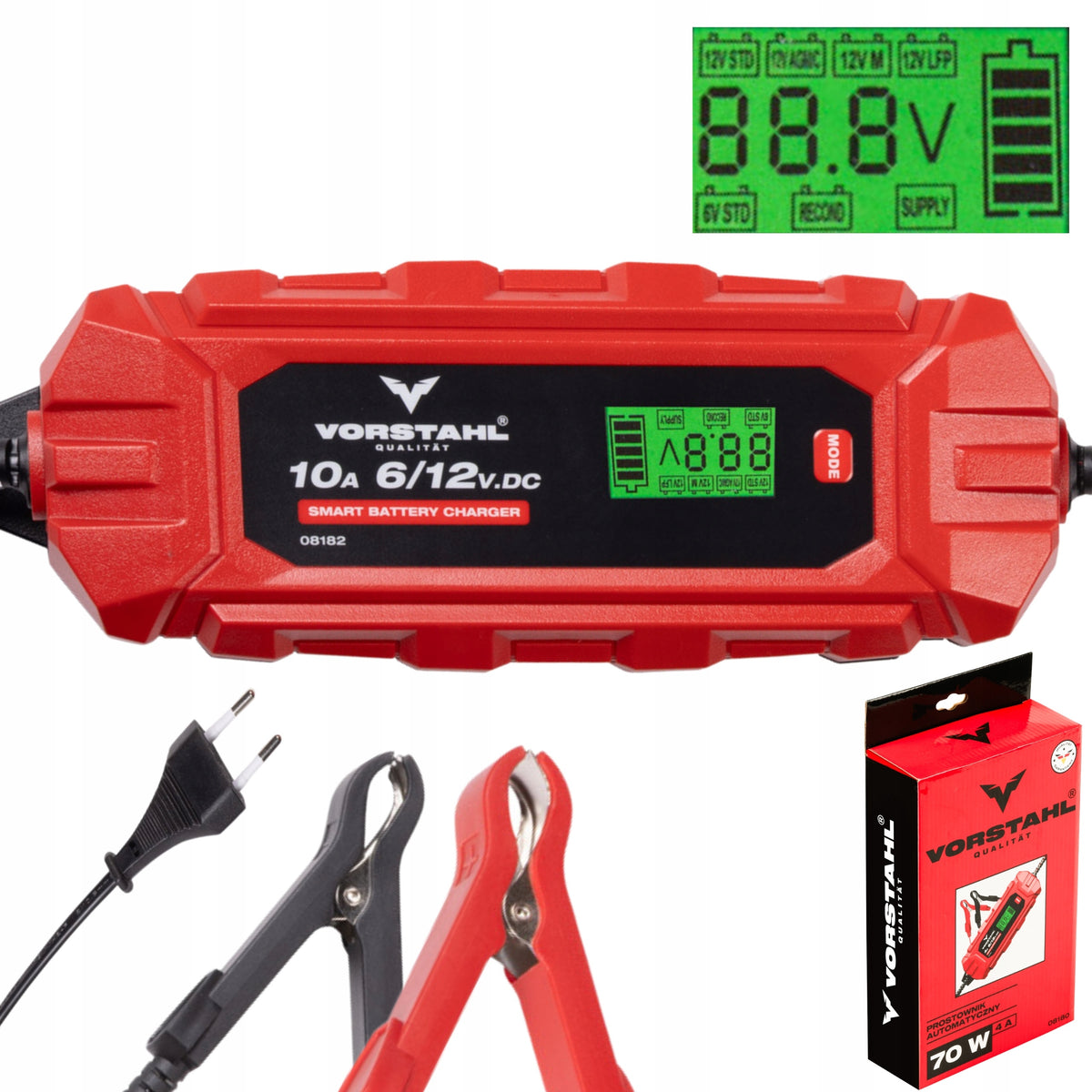 Automatic car rectifier battery regeneration VORSTAHL 70W/4A