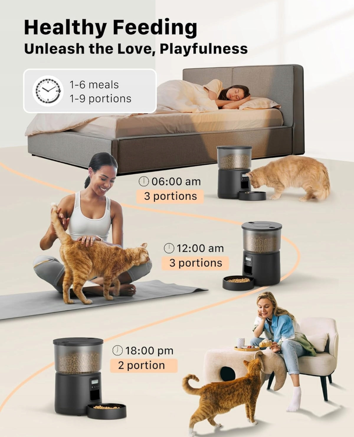 Automatic cat feeder Bemoony A4 Food feeder 3000ml Packaging status original