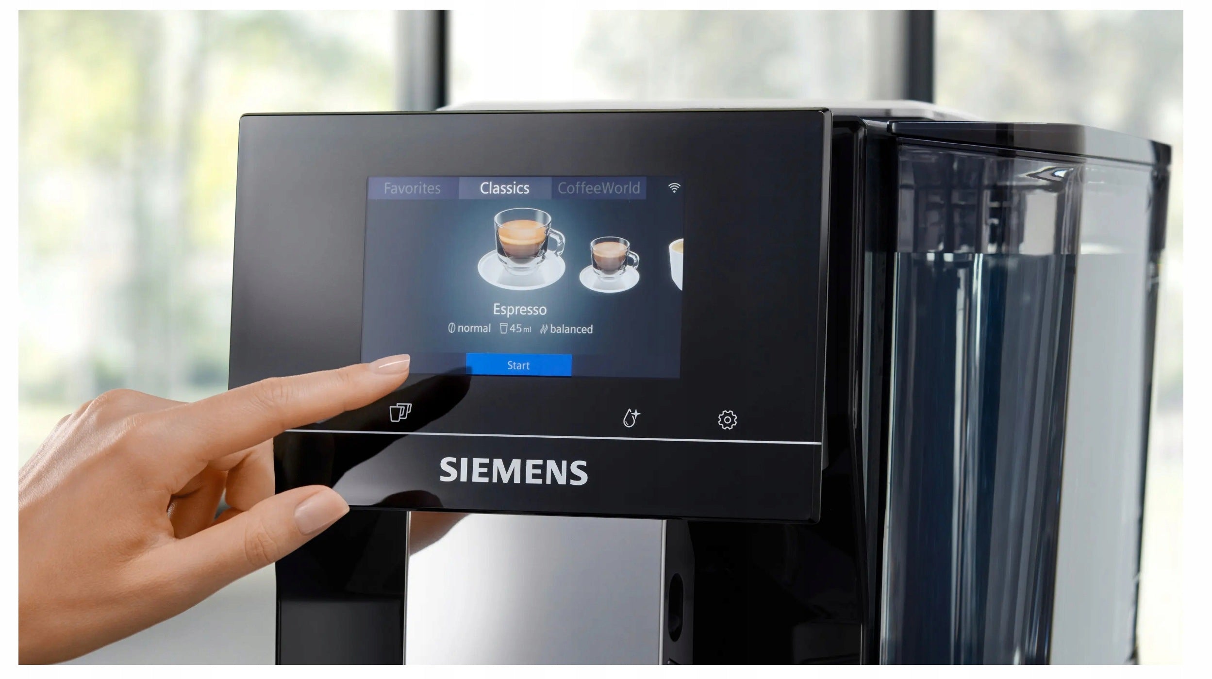 Automatic coffee machine EQ700 classic Piano black SIEMENS TP713R19 Manufacturer code TP713R19