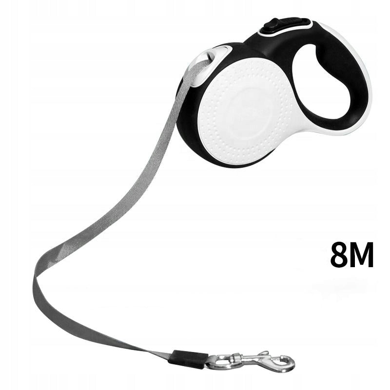 Automatic dog leash 8m strong pull-out up to 50kg solid black