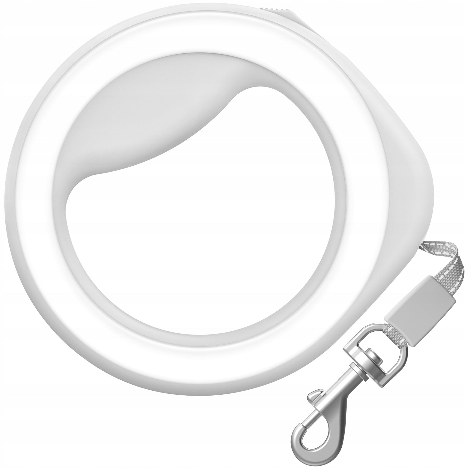 Automatic dog leash round, reflective, white, size XS-M 40 kg, 2,9 m