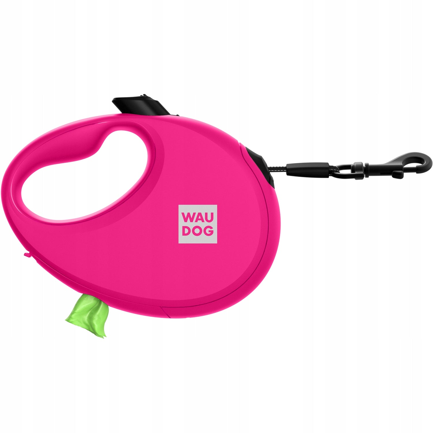 Automatic dog leash with reflective bag container, M, up to 20 kg Color pink