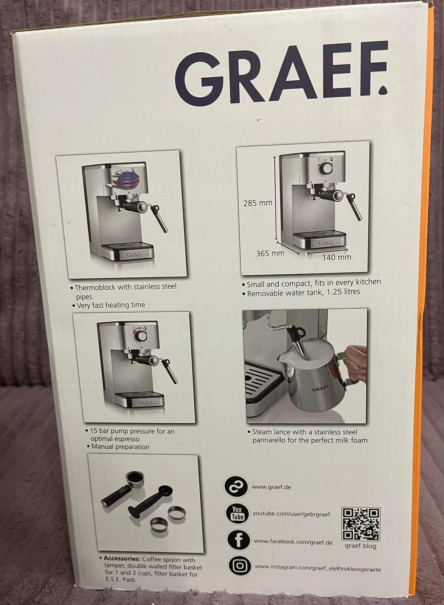 Automatic espresso machine Graef salita 1400 W silver/grey Manufacturer code ES 400
