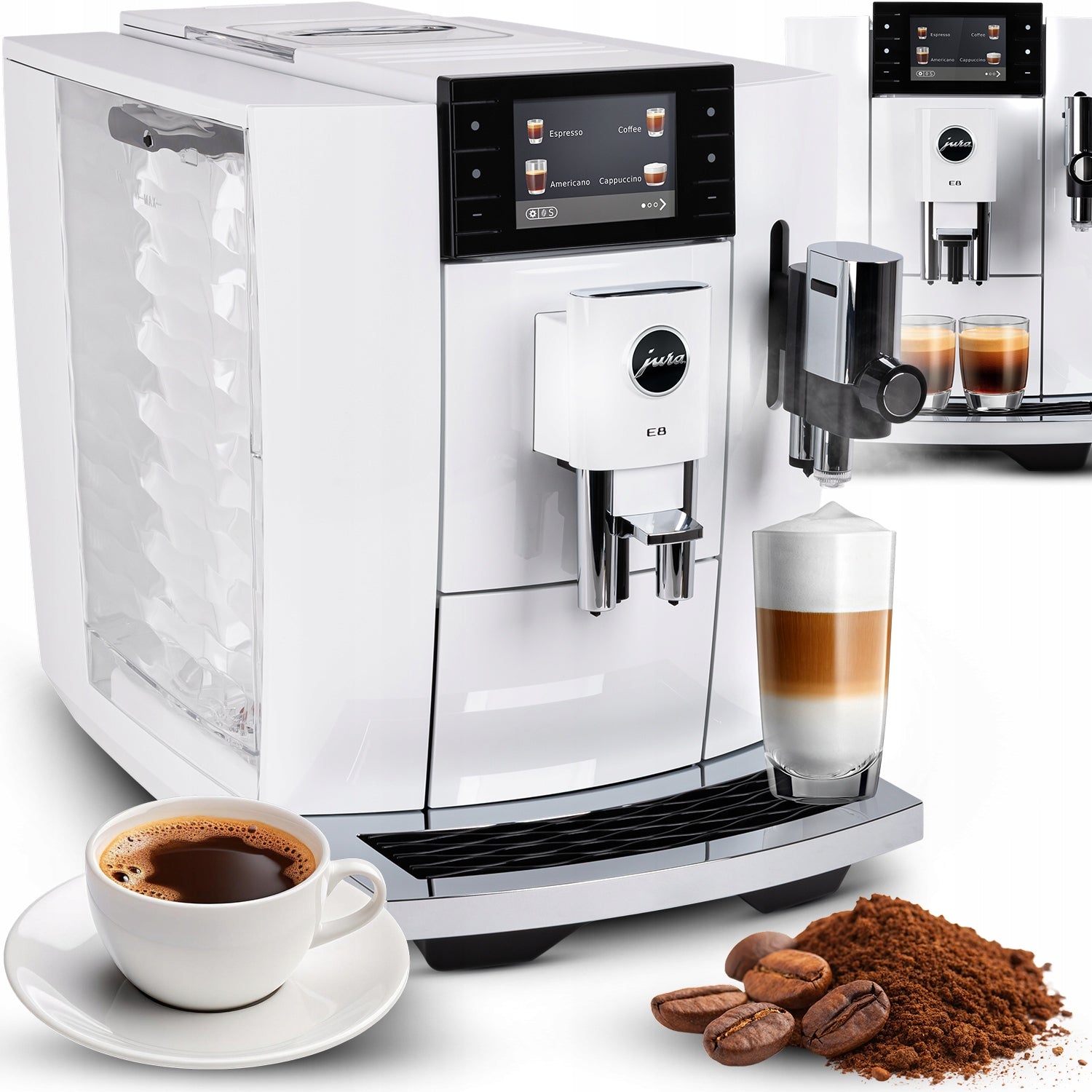 Automatic espresso machine Jura E8 Piano White (ED) 1450 W white
