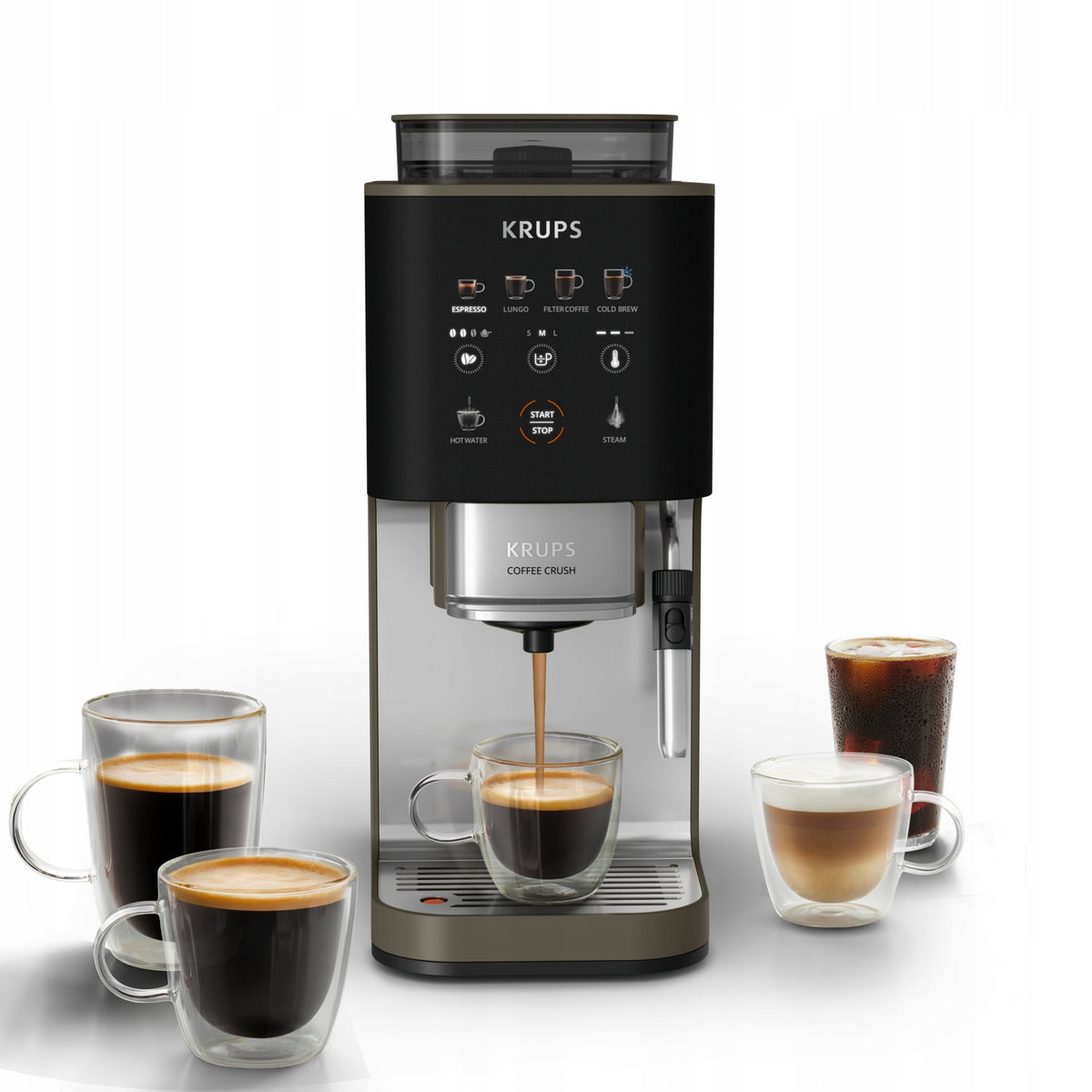 Automatic espresso machine Krups SA403BE0 1370 W beige/brown
