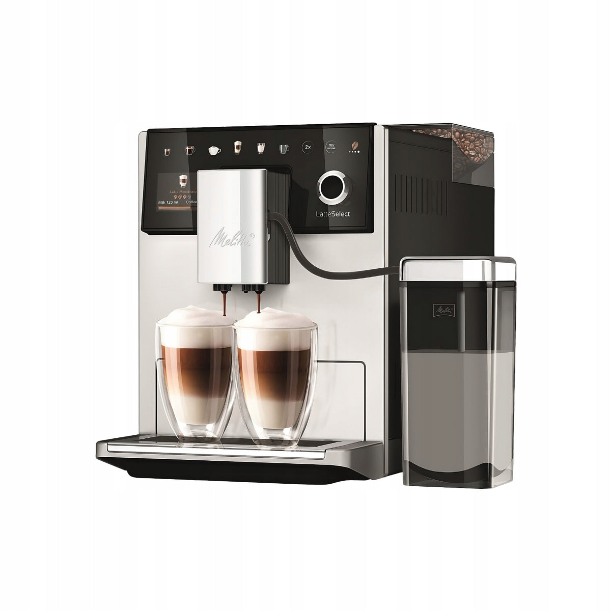 Automatic espresso machine Melitta LatteSelect F63/0-211 – silver Manufacturer code F63/0-211